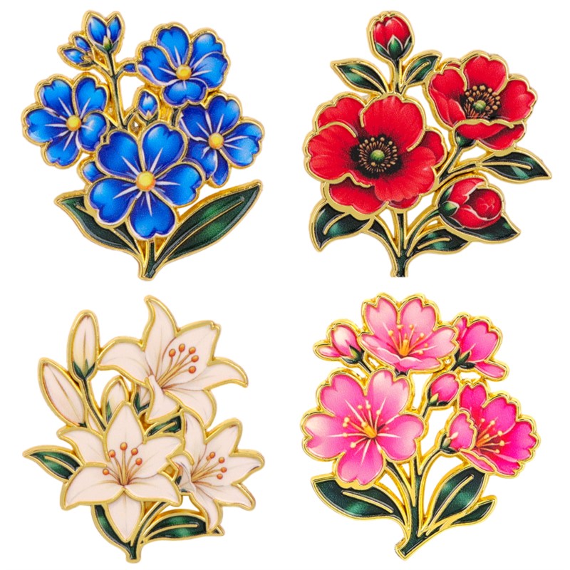 Vintage Tech Accessories - Cute Vintage Colorful Floral Enamel Pin