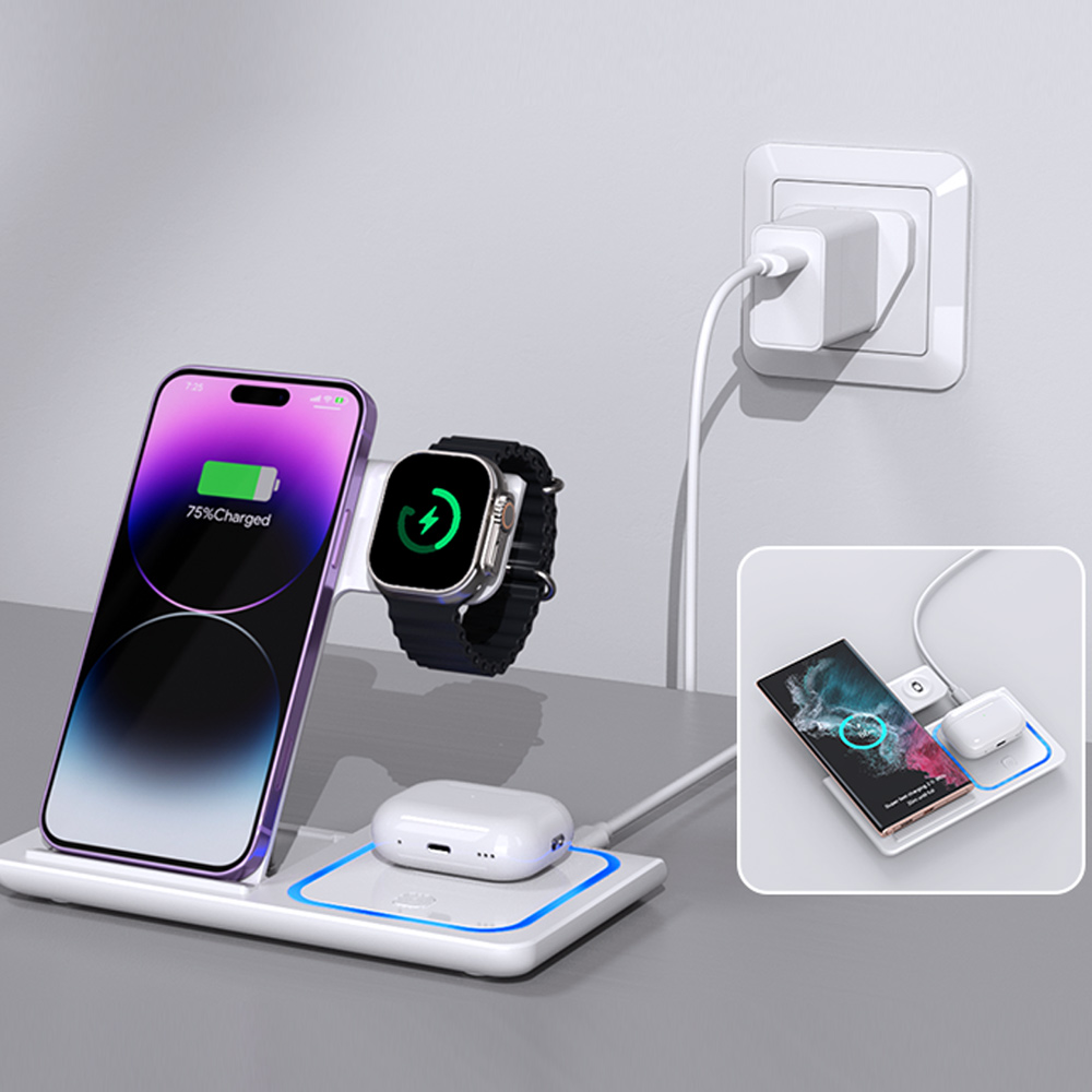 LED 3 in 1 Wireless Charger St - Wireless Charger 3 In 1 评论和价格