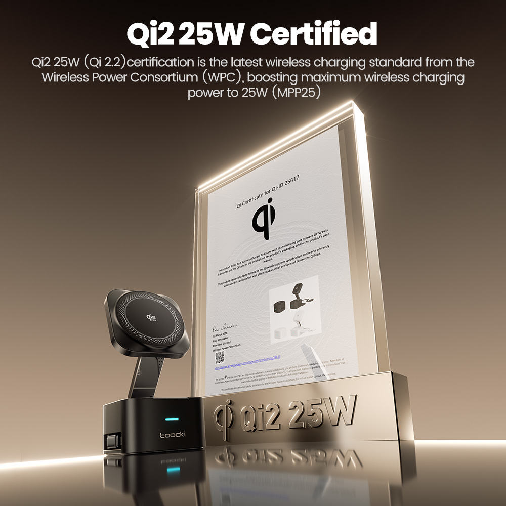 Toocki QI2.2 25W Wireless Char - Wireless Charger 3 In 1 评论和价格