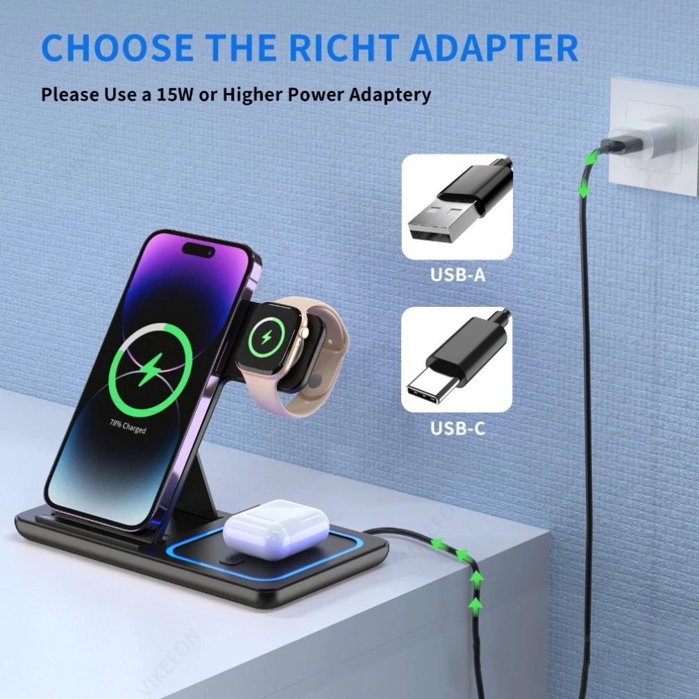 Foldable 3 in 1 Wireless Charg - Wireless Charger 3 In 1 评论和价格
