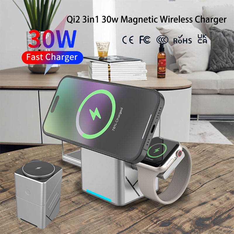 15W Touch Rotating Magnetic Mu - Wireless Charger 3 In 1 评论和价格