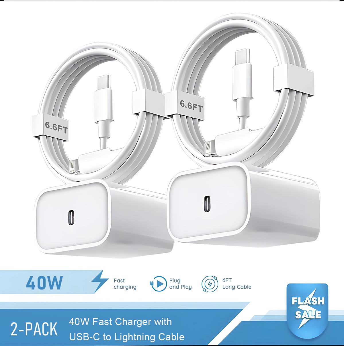 2-4 Set 40W Fast Charger for i - Tech Accessories Apple 评论和价格