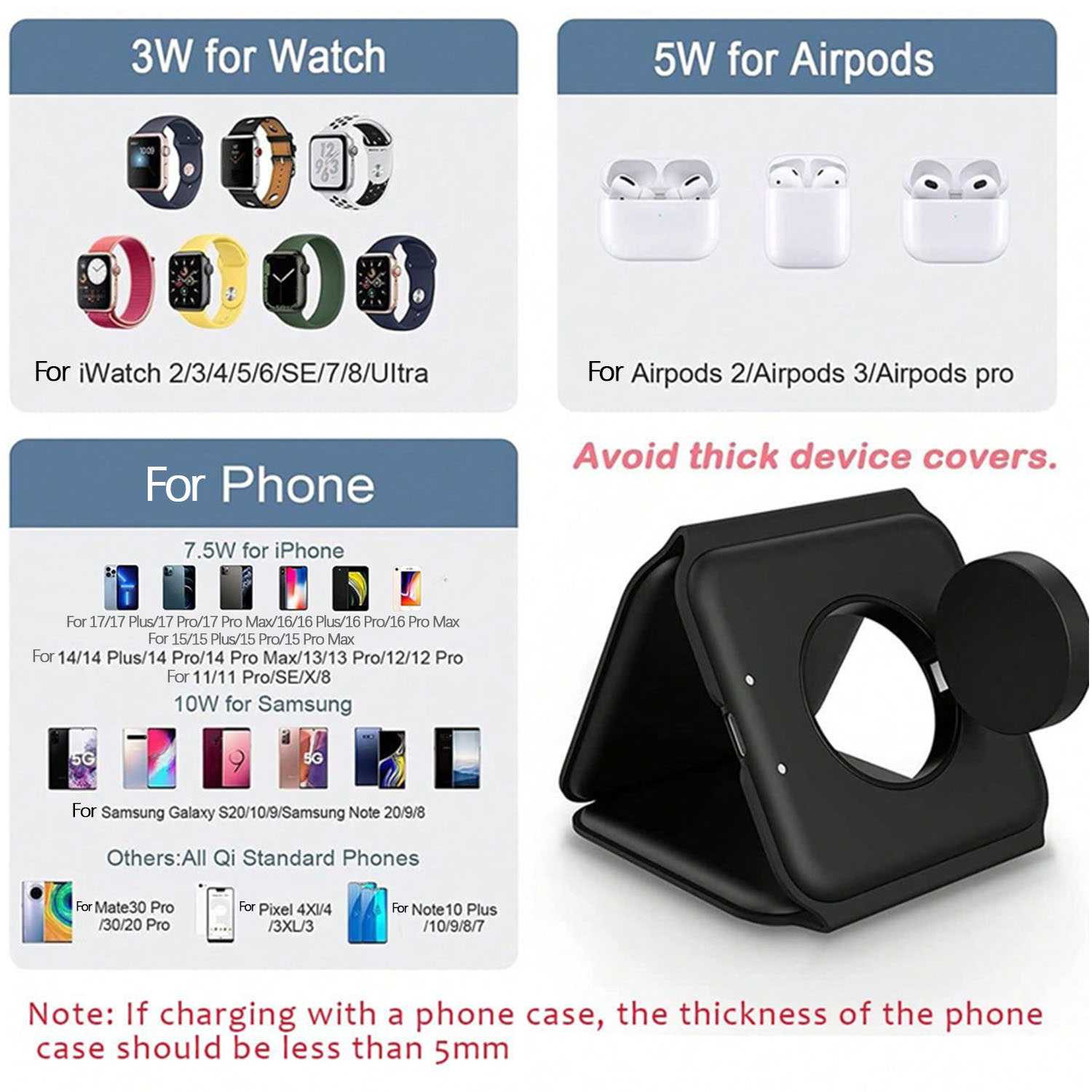 3 In 1 Wireless Charging Stati - Wireless Charger 3 In 1 评论和价格