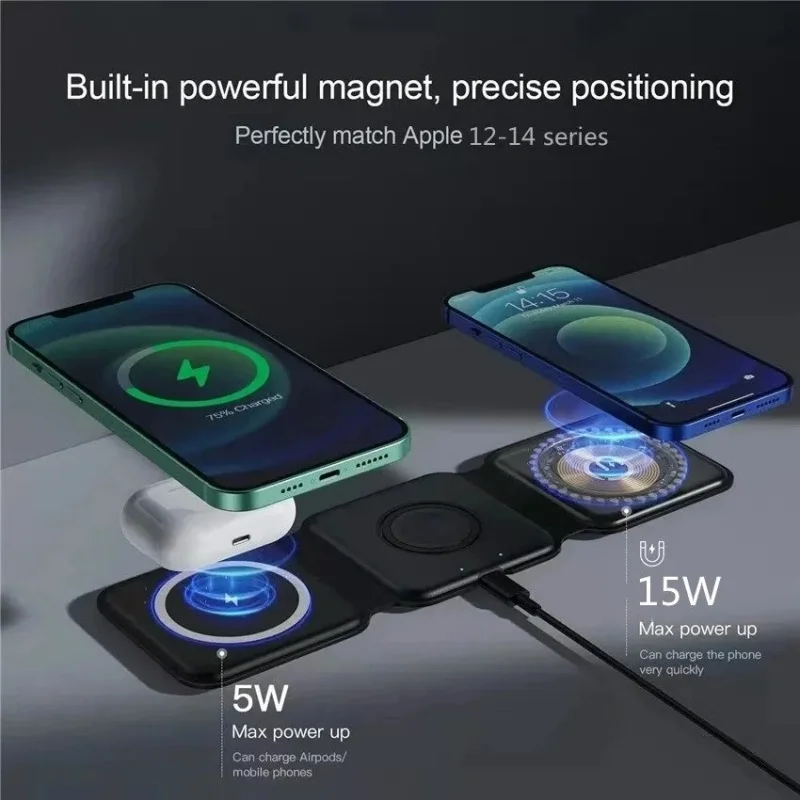 3 in 1 Portable Magnetic Wirel - Wireless Charger 3 In 1 评论和价格